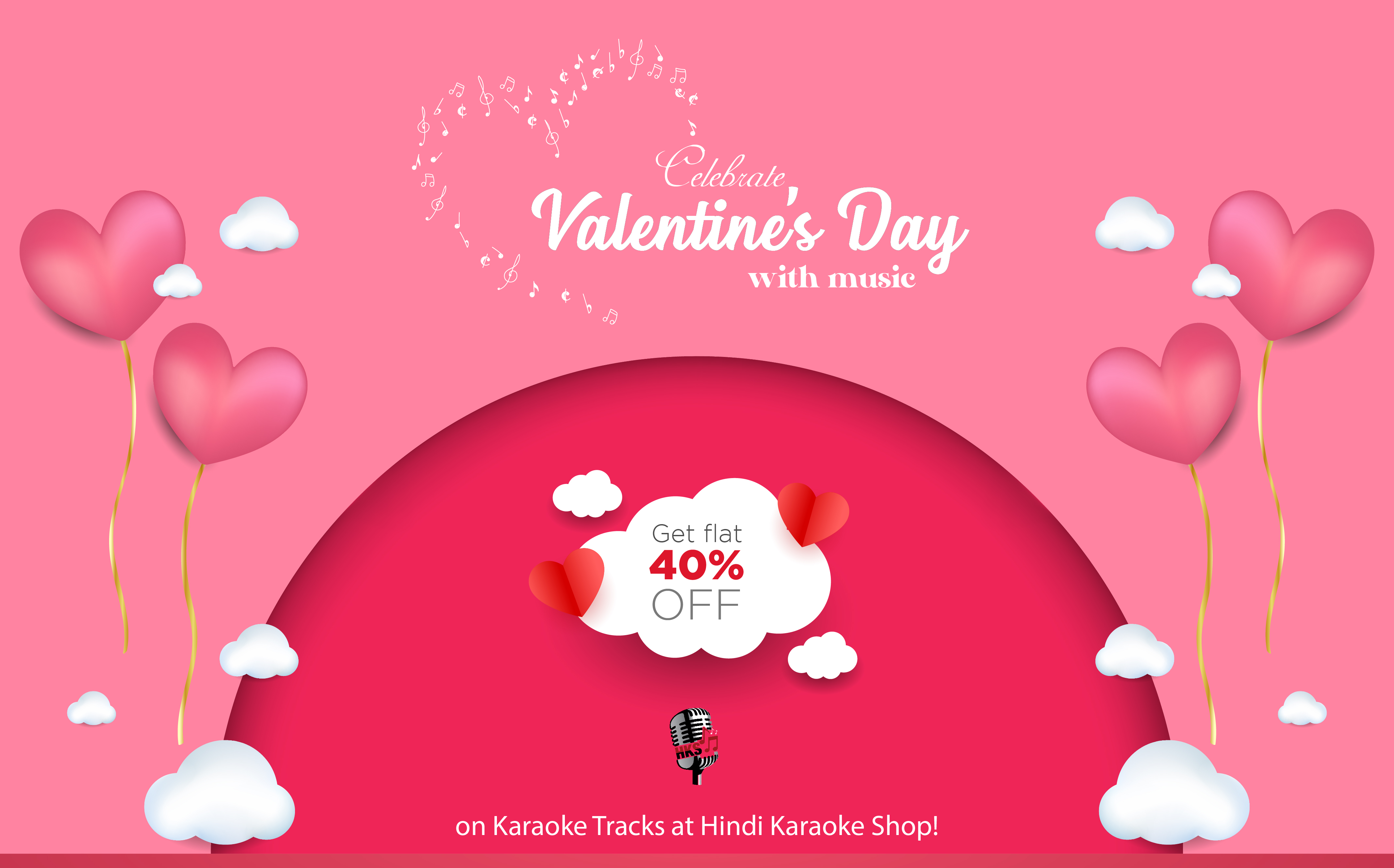 Celebrate Valentines Day with Music and Get 40% Off on Karaoke Tracks at Hindi Karaoke Shop!